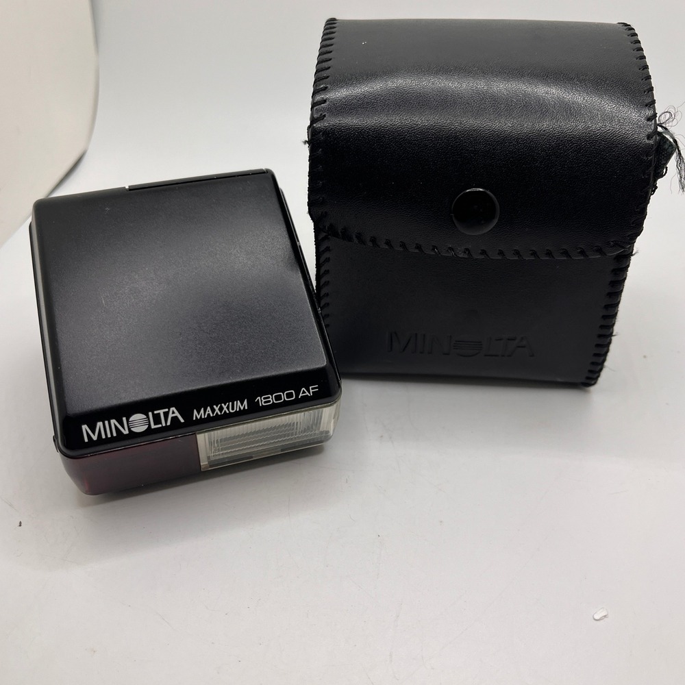 Minolta Maxxum 1800‎ AF Flash With Case Japan Vintage Camera Accessory